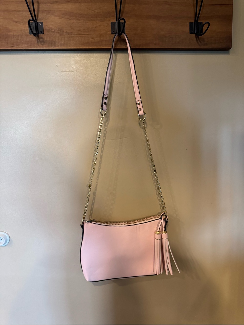 Women's Pink Chain Strap Crossbody Bag - Unbranded